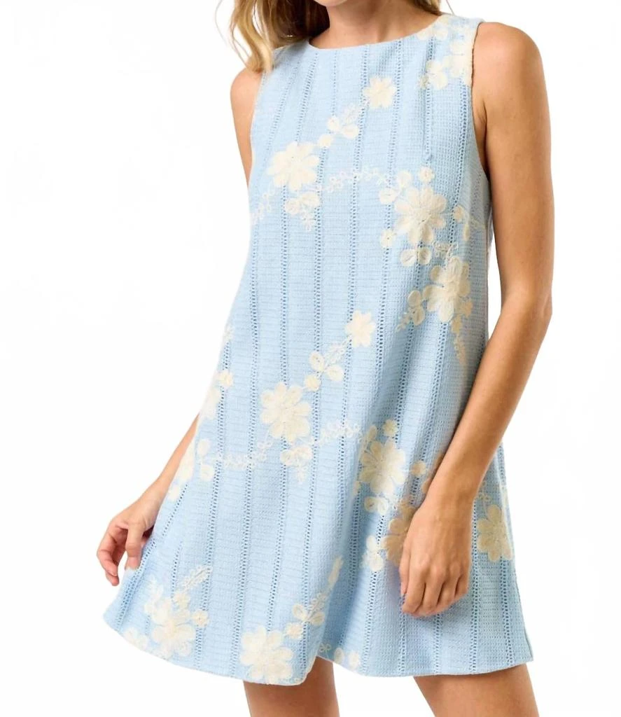 Shop Brita Embroidered Floral Shift Dress In Blue on Sale at BeyondStyle   Get 8% Off Brita Embroidered Floral Shift Dress In Blue with Limited-Time  Flash Deals, Exclusive Discounts, and Special Offers.