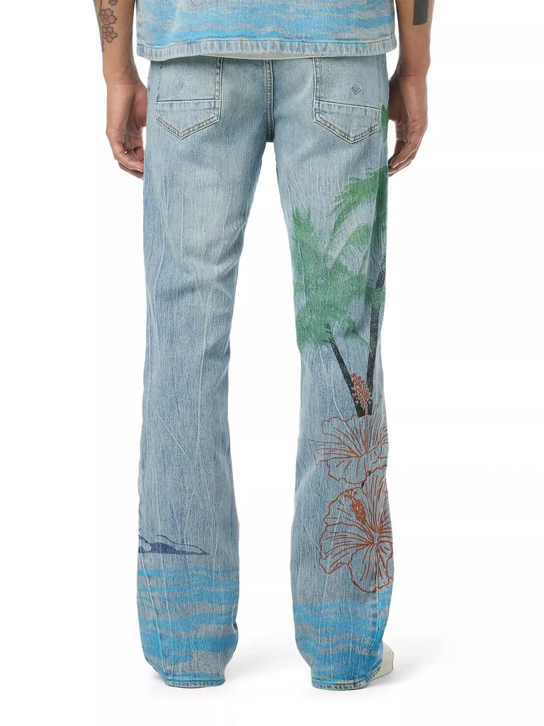 Hudson Walker Palm Painted Kick Flare Jeans 6