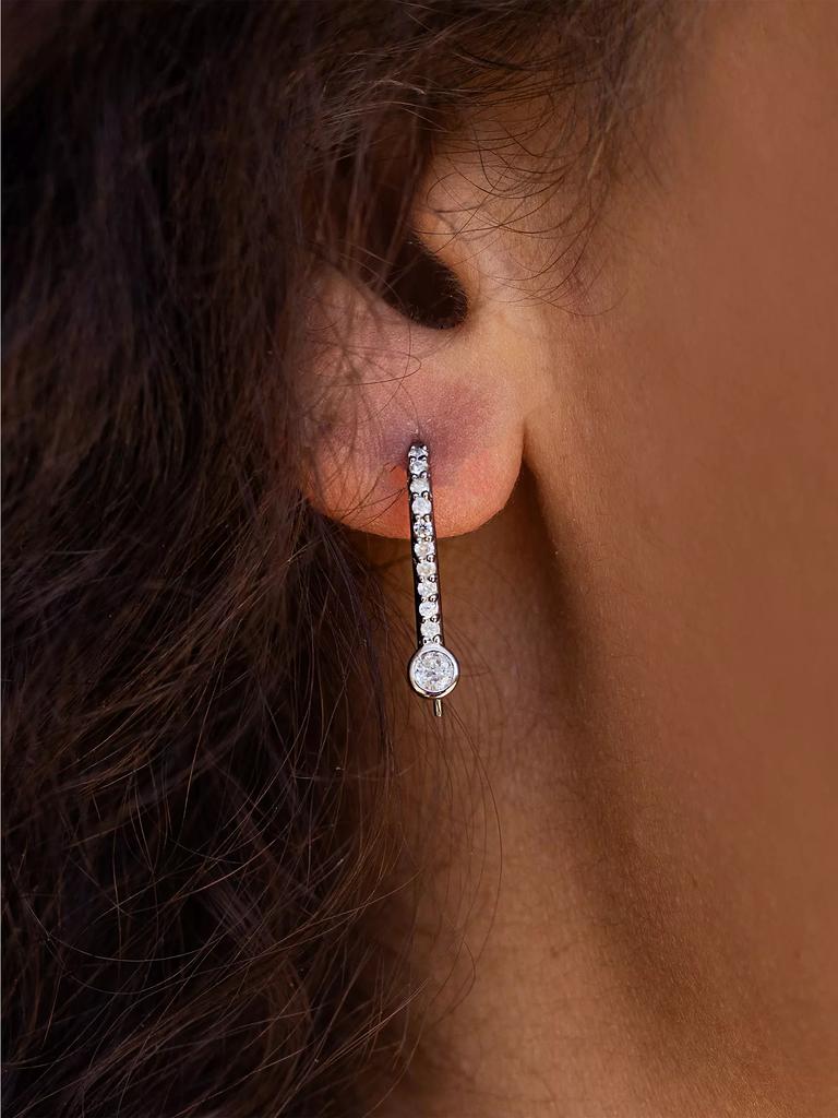 Sheryl Lowe Sterling Silver & 0.38 TCW Diamond Drop Earrings