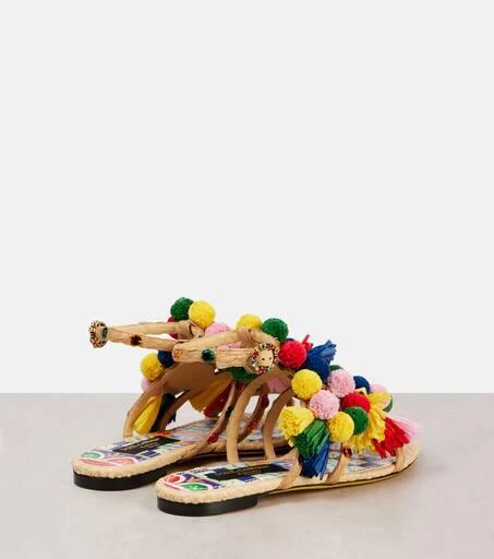 Dolce 
Gabbana Embellished raffia sandals 2