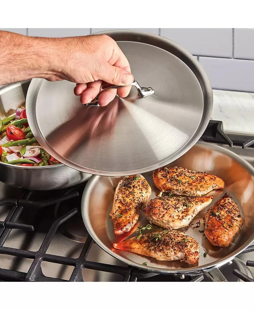 All-Clad All Clad Tri-Ply Stainless Steel 10" Covered Fry Pan 4