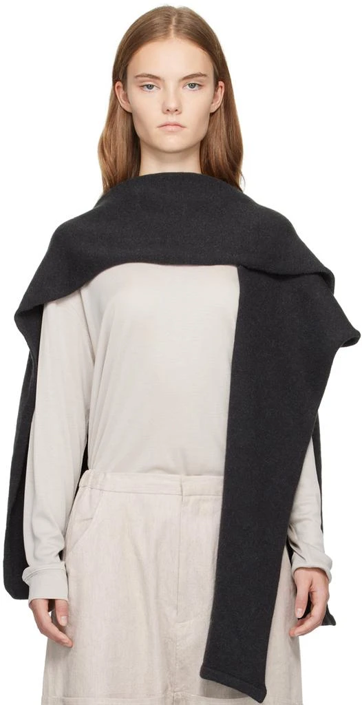 LAUREN MANOOGIAN Black Sleeves Wrap Sweater Shawl 1
