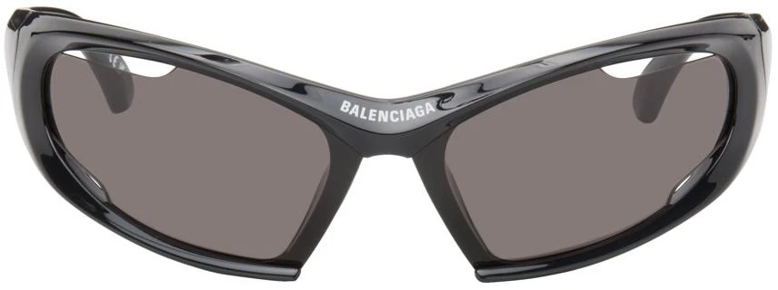 Balenciaga Black Dynamo Rectangle Sunglasses 1