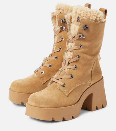[Bogner] ソウル 1B シアリング スエード アンクルブーツ Bogner Seoul 1B shearling-lined suede ankle boots - Boots