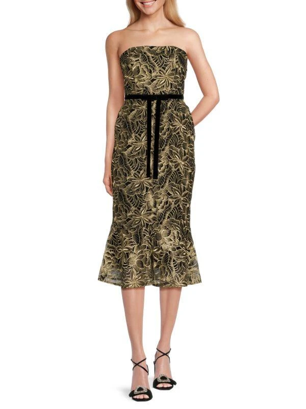 Sam Edelman Platinum Floral Bandeau Dress 1