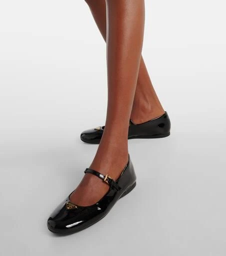 Prada Logo patent leather Mary Jane flats 7
