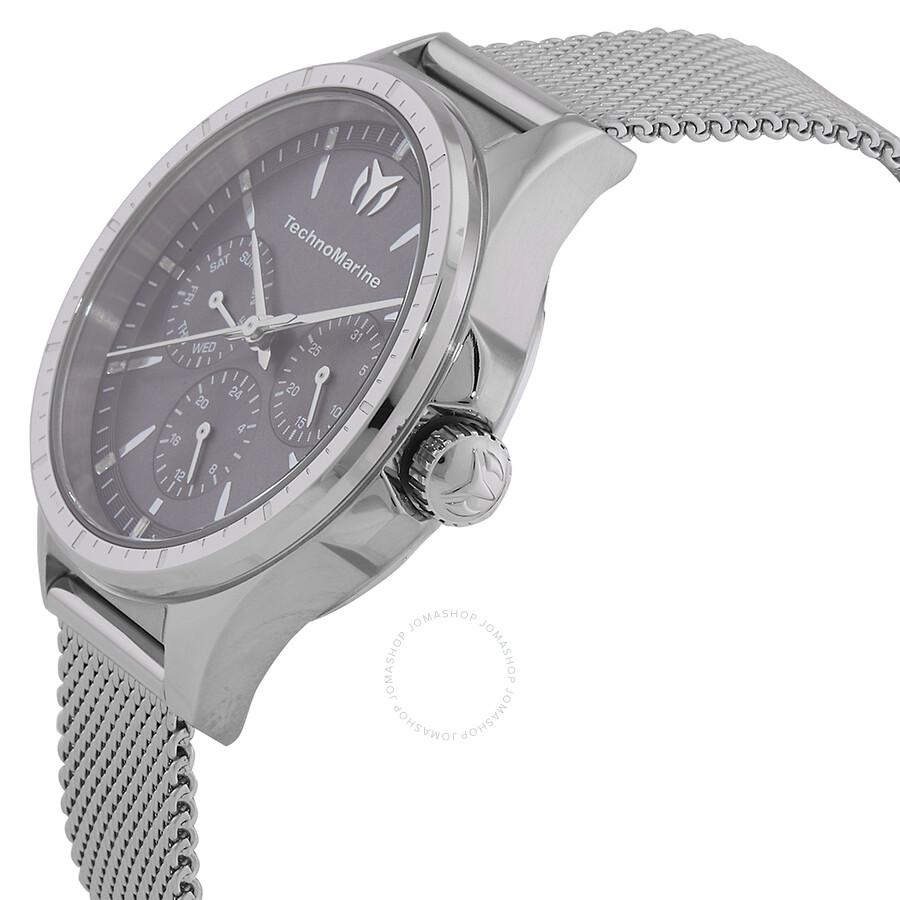 TechnoMarine MoonSun Date-Day Quartz Charcoal Dial Ladies Watch TM-822048