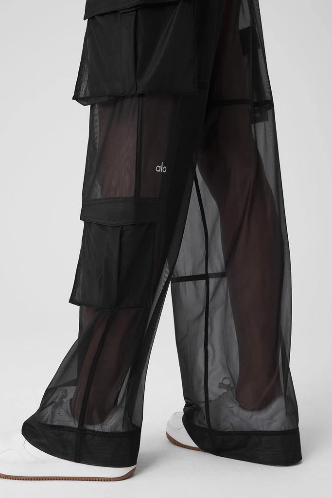 Alo Sheer Effusion Cargo Wide Leg Trouser - Black 4