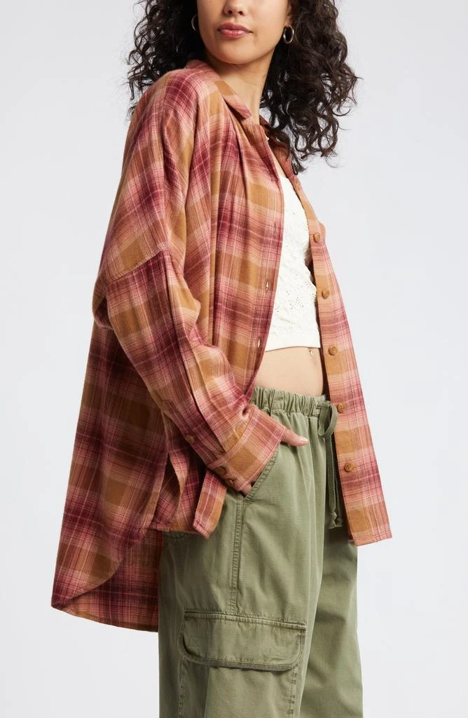 BP. Plaid Oversize Flannel Button-Up Shirt 4