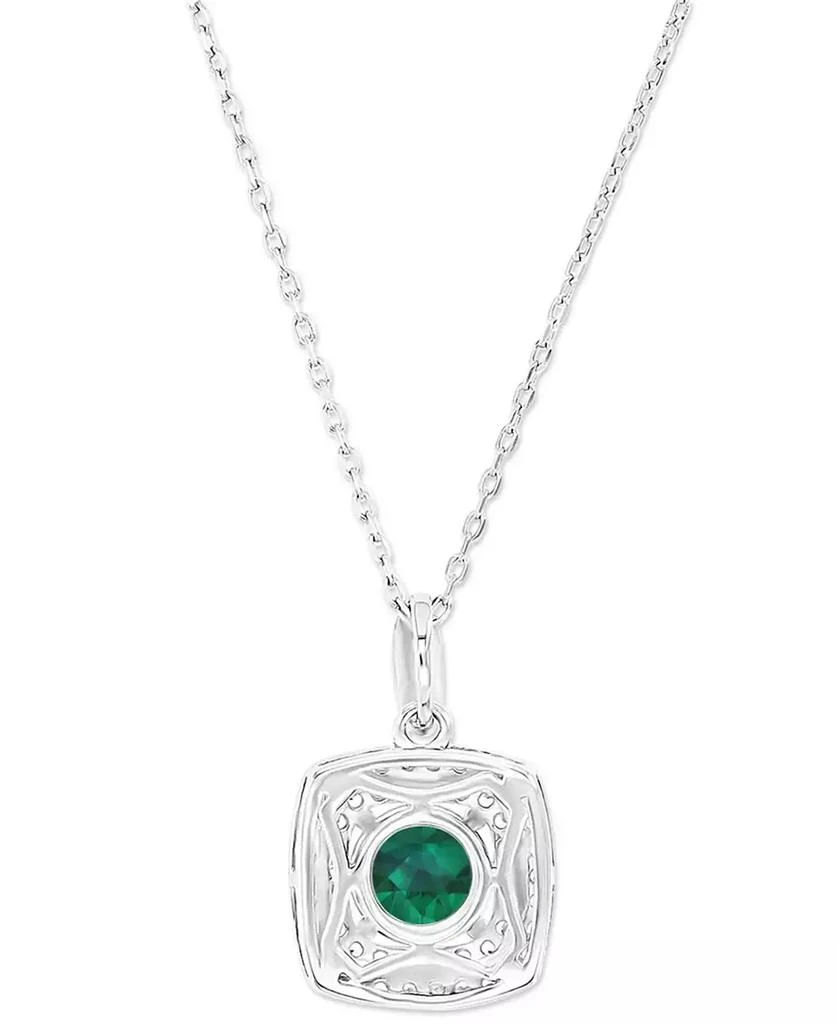 Macy
s Amethyst 
Lab-Grown White Sapphire Square Halo Birthstone Pendant Necklace in Sterling Silver, 16" + 2" extender 3