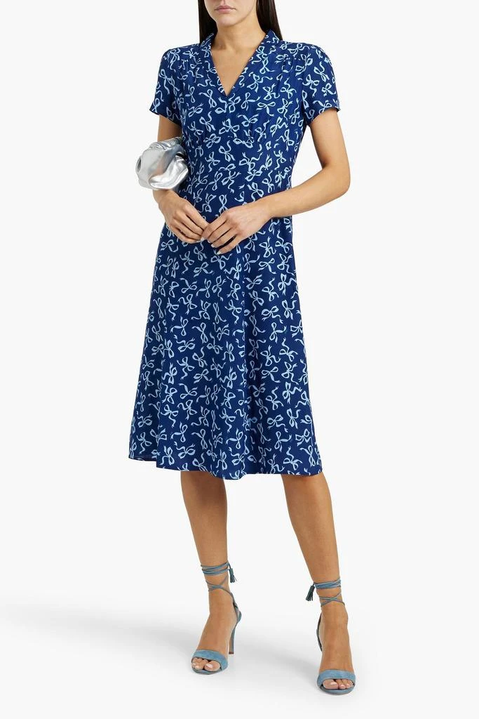 HVN Morgan printed silk dress 2