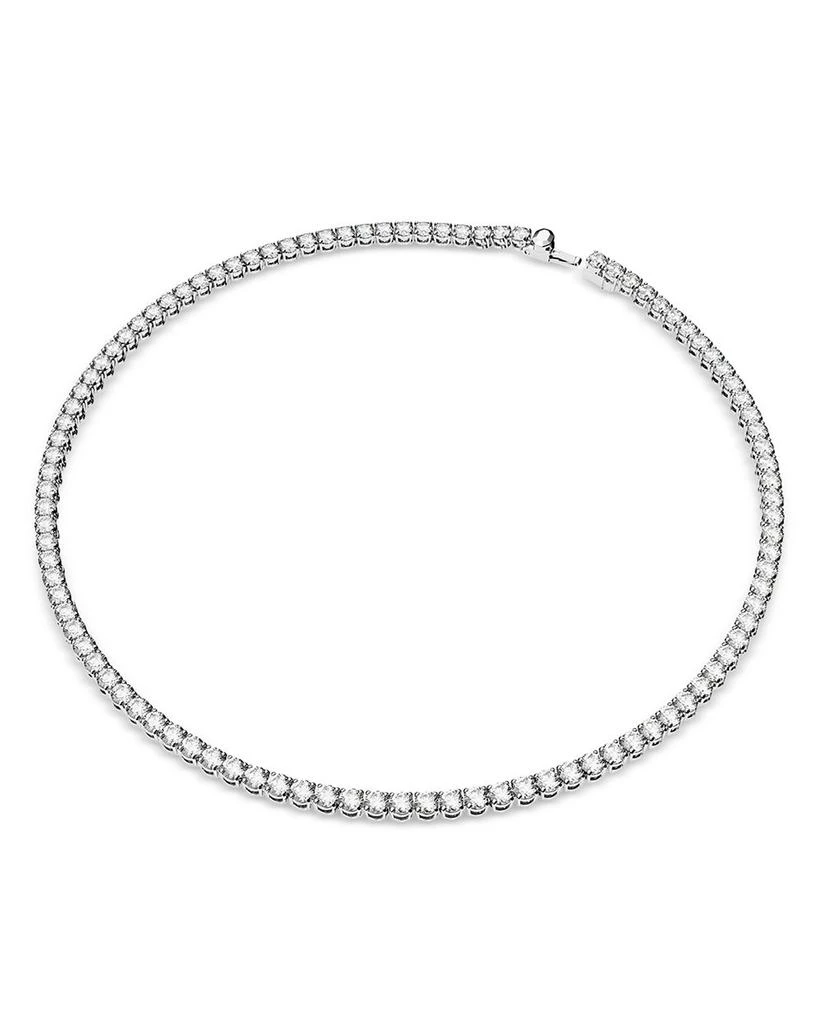 Swarovski Matrix Tennis Necklace & Stud Earrings Set in Rhodium Plated 3