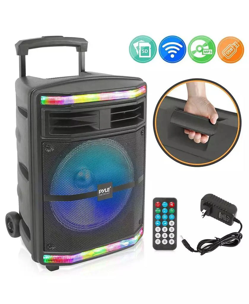 Pyle 10” Bluetooth PA Speaker System With Rechargeable Battery, Party Lights
FM Radio, 600 Watt
