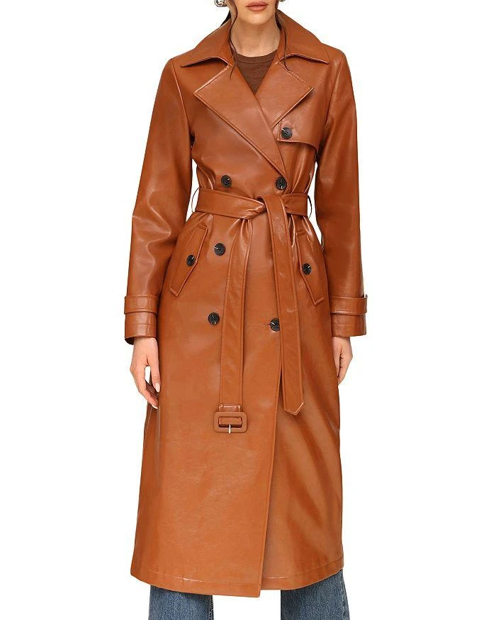 Avec Les Filles Faux Leather Trench Coat 5