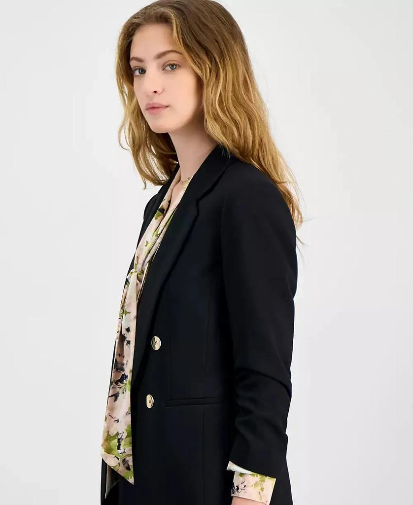 Bar III Women's Faux Double-Breasted Scrunch-Sleeve Blazer, Exclusively at Macy's 2