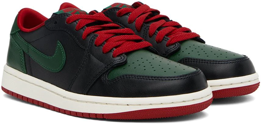 Jordan Black & Green Air Jordan 1 Retro Low OG Sneakers 4