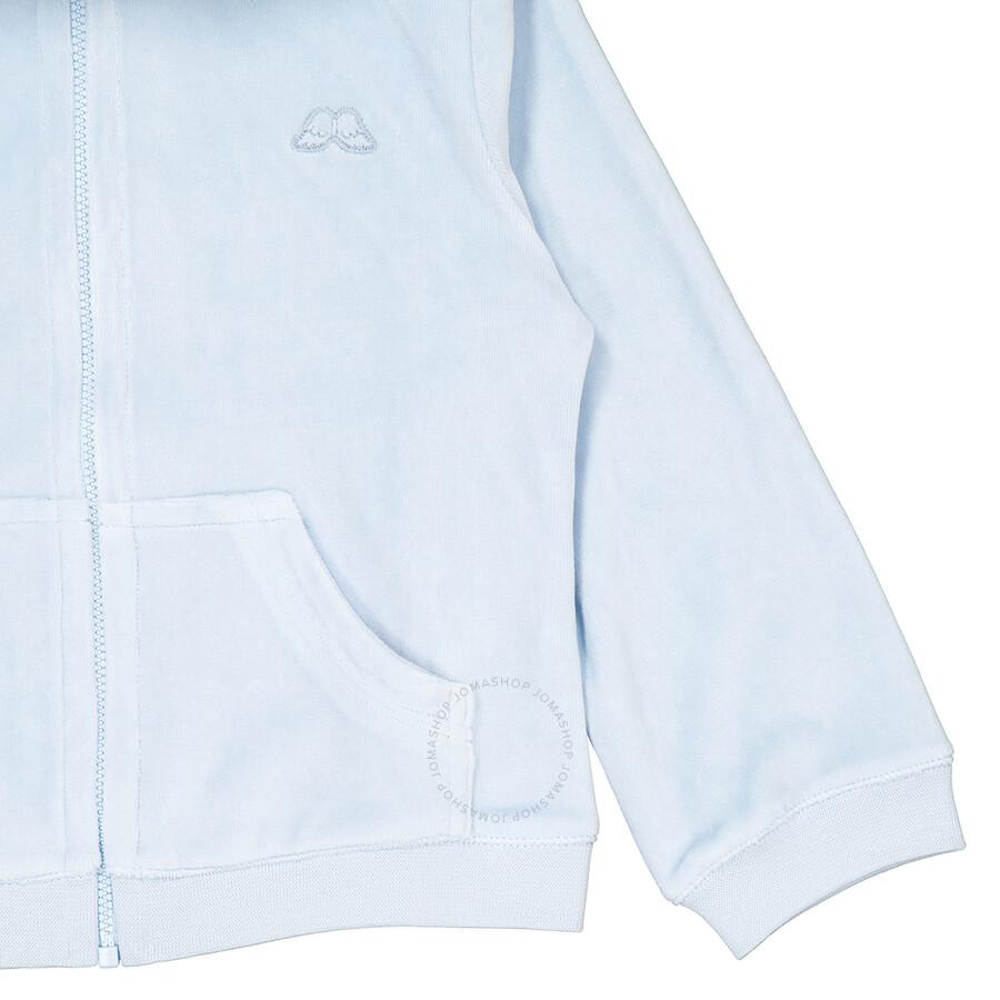 Marie Chantal Kids Dusty Blue Angel Wing Velour Hoodie