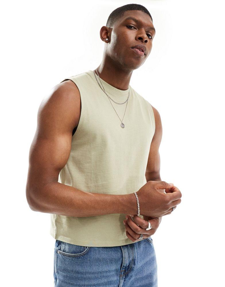 ASOS ASOS DESIGN heavyweight tank in khaki