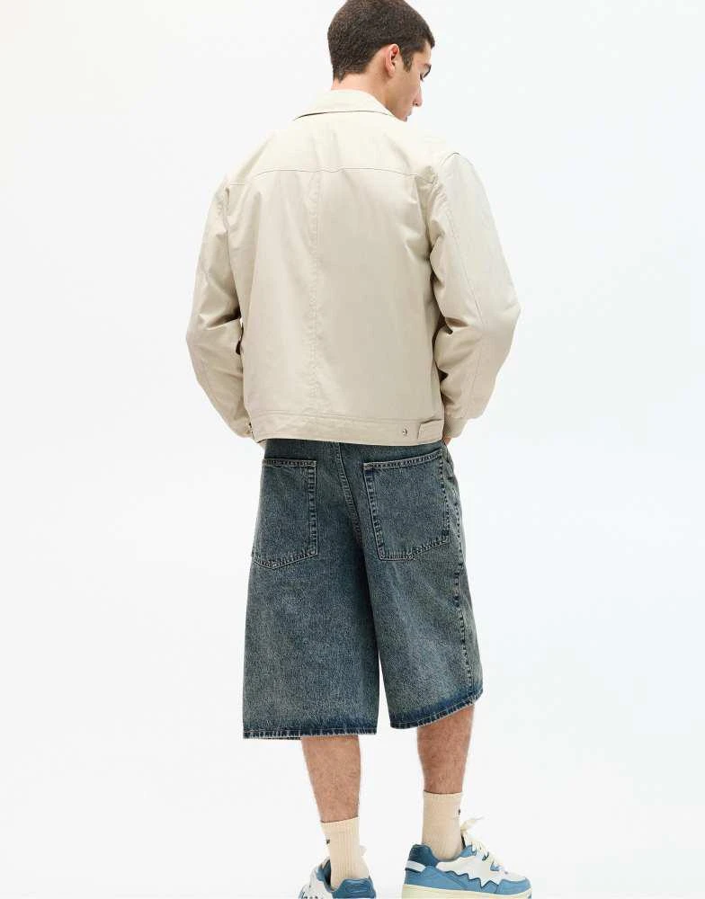 Pull&Bear Pull&Bear Lightweight jacket with lapel collar in sand 4