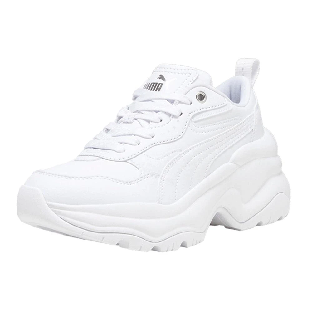 Puma Cilia Perforated Lace Up Wedge Sneakers