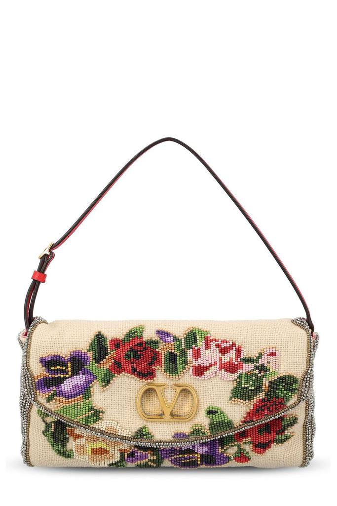 Valentino VLogo Signature Floral Patterned Clutch Bag – On Sale