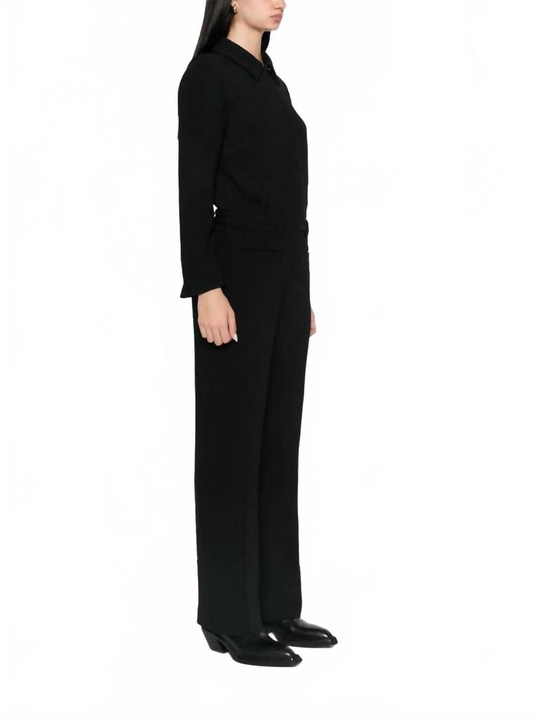 ba&sh Omiza Long Sleeve Straight Leg Jumpsuit In Black