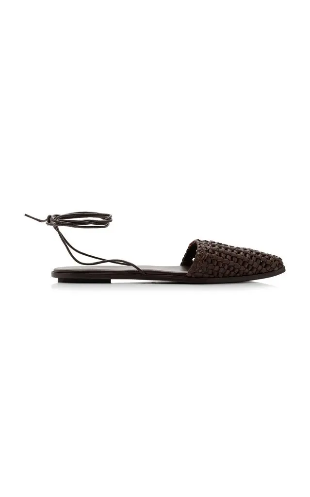 St. Agni St. Agni - Tie-Up Macrame Leather Flats - Brown - IT 36 - Moda Operandi 1