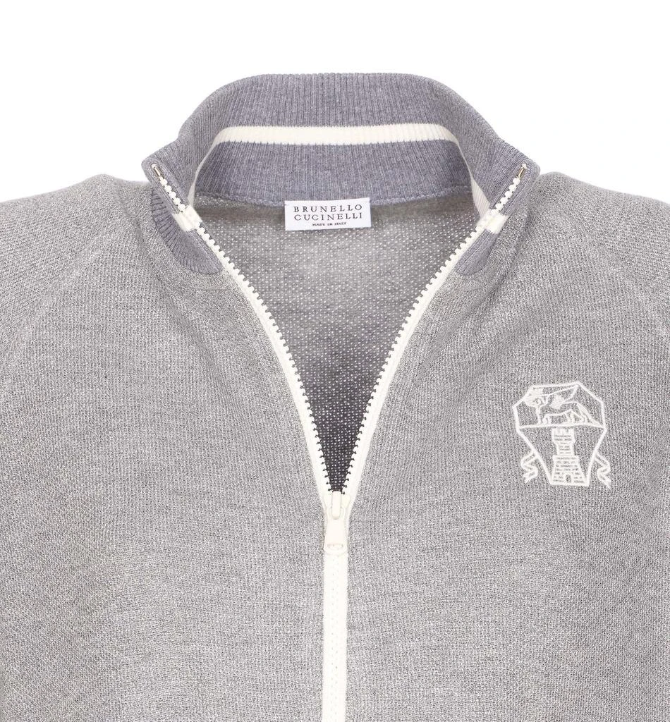 Brunello Cucinelli Brunello Cucinelli Logo Embroidered Zipped Sweatshirt 3