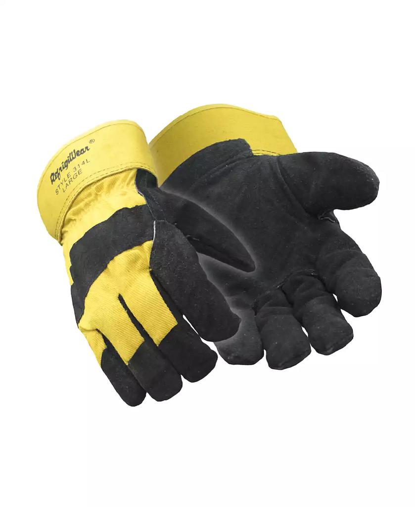 RefrigiWear Men's Men s Canvas Insulated Leather Work Gloves