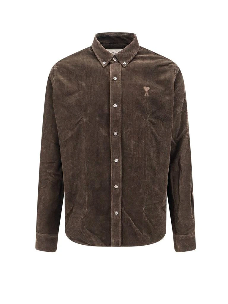 AMI Ami Paris Dark Coffee Cotton Shirt 1