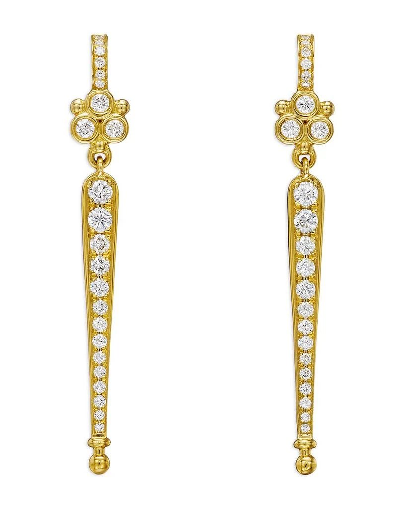 Temple St. Clair 18K Yellow Gold Classic Diamond Baton Drop Earrings 1