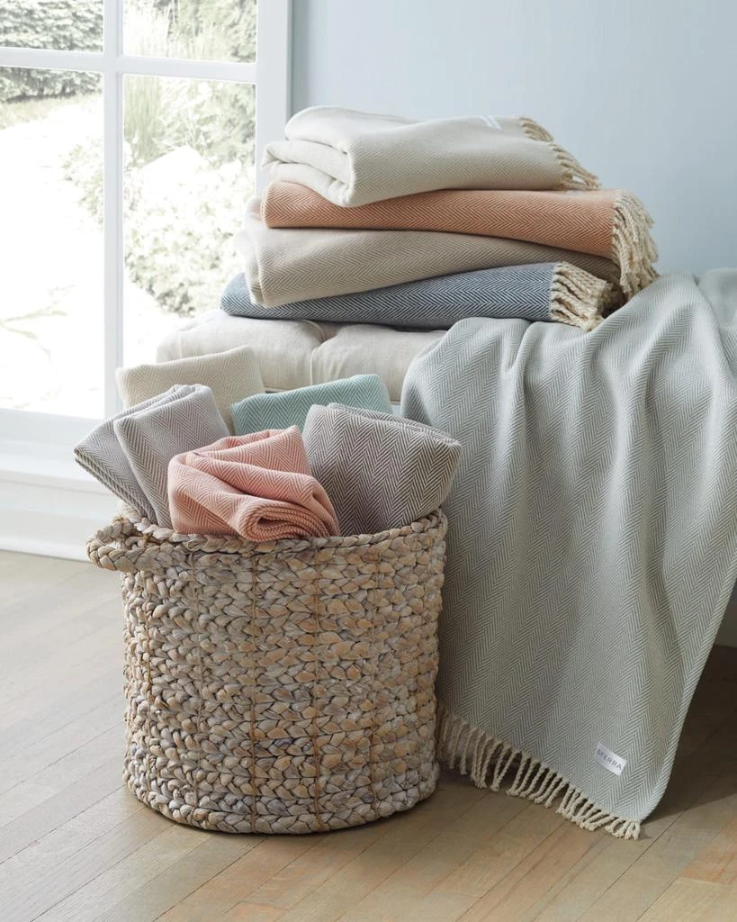 Sferra Brushed Cotton Herringbone-Weave Throw, 51" x 71" 2