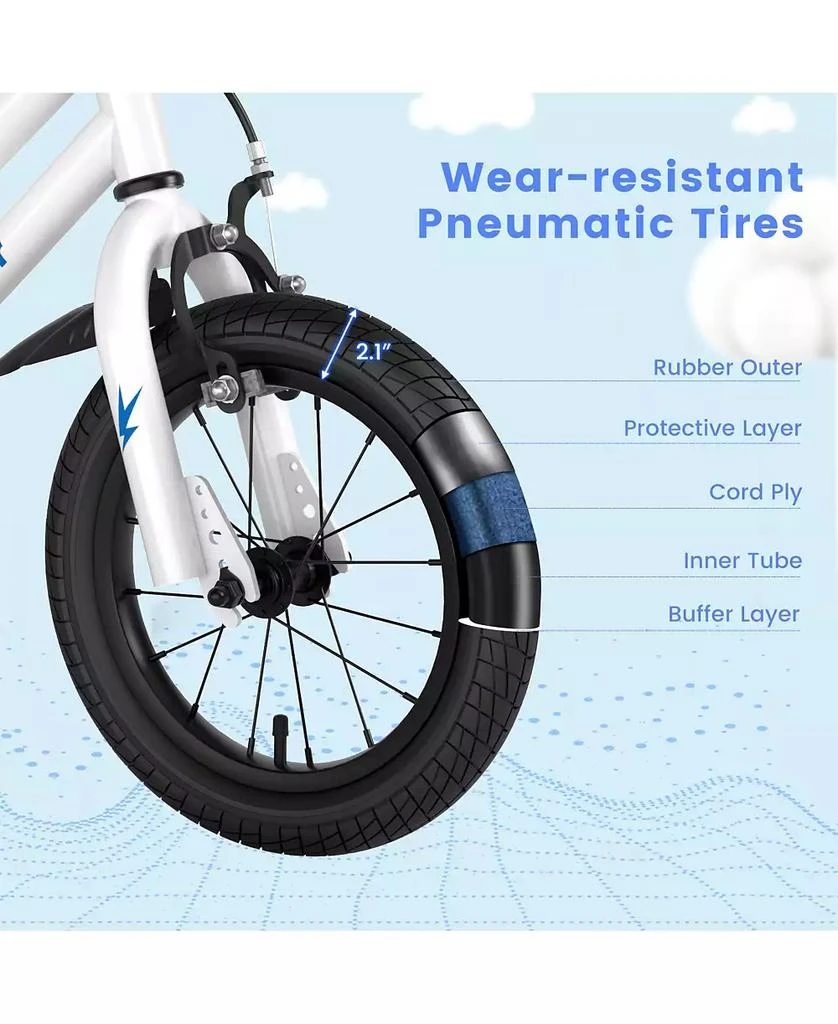 Mecale Kids Bike Adjustable with 2 Training Wheels 5