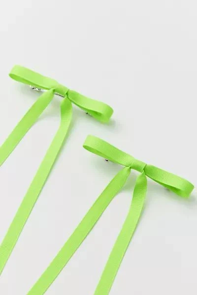 Urban Outfitters Ribbon Long Hair Bow Barrette Set 3