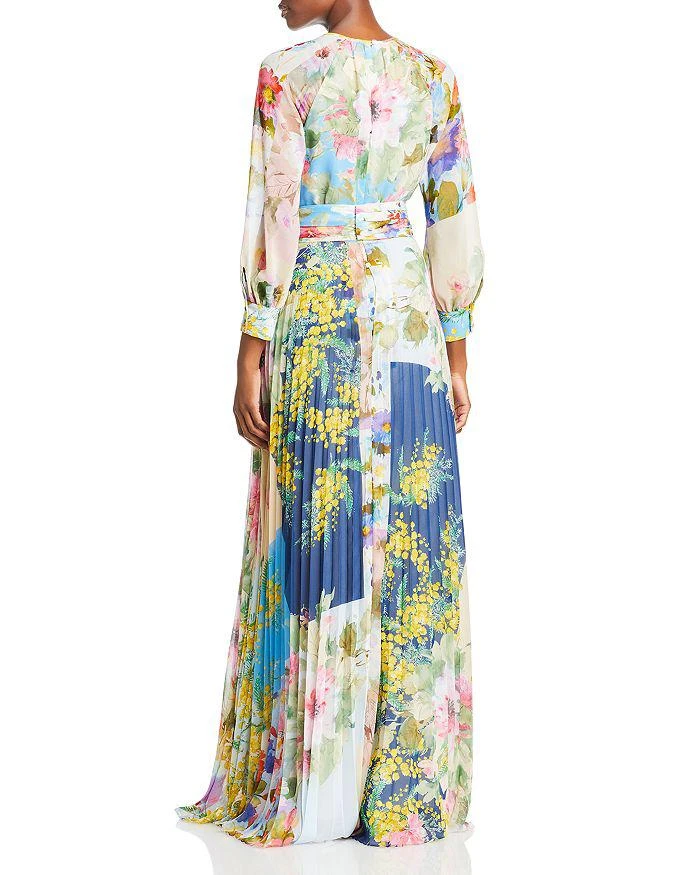 Teri Jon Long Sleeve Pleated Maxi Dress 2