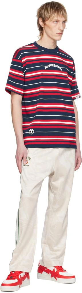 AAPE by A Bathing Ape Navy & Red Striped T-Shirt 4