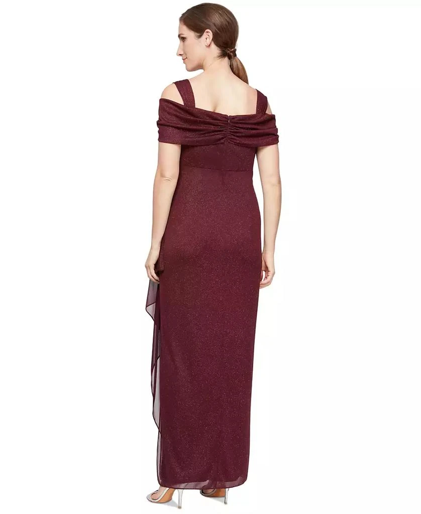 green emerald velvet dress Alex Evenings Petite Embellished Cold-Shoulder Gown