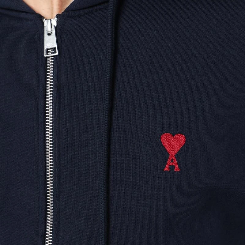 AMI Ami De Coeur zip-up sweatshirt midnight blue 4