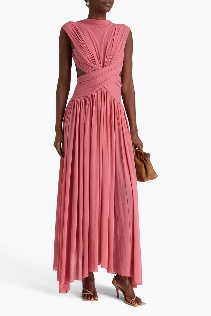 PHILOSOPHY di LORENZO SERAFINI Open-back twisted mesh maxi dress 2