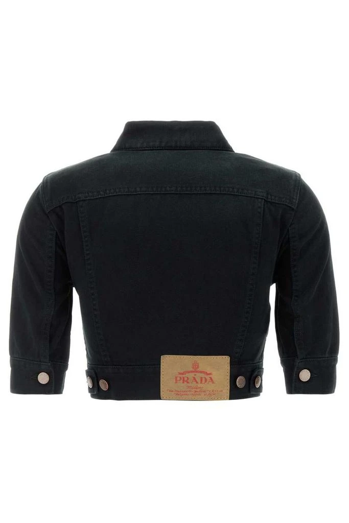Prada Prada Triangle-Logo Cropped Denim Jacket 2