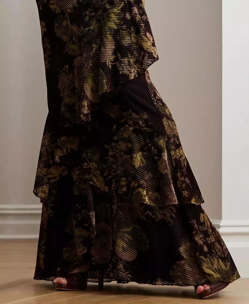 Ralph Lauren Women's Floral Burnout Velvet Tiered Maxiskirt 4