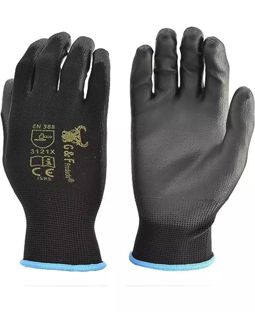 G & F Products 12 PAIRS Men Work Gloves, Lightweight Grip Gloves For Work