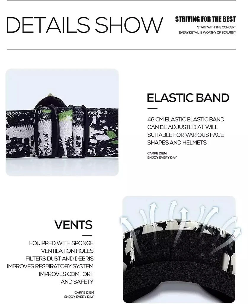 BATFOX Dirt Bike ATV Goggles Motorcycle Gear Riding Motocross Dirtbike 4-Wheeler MX DH Accessories Goggles Glasses for Men Women Youth UV400 Protection Dust-proof Anti-Slip Strap 7