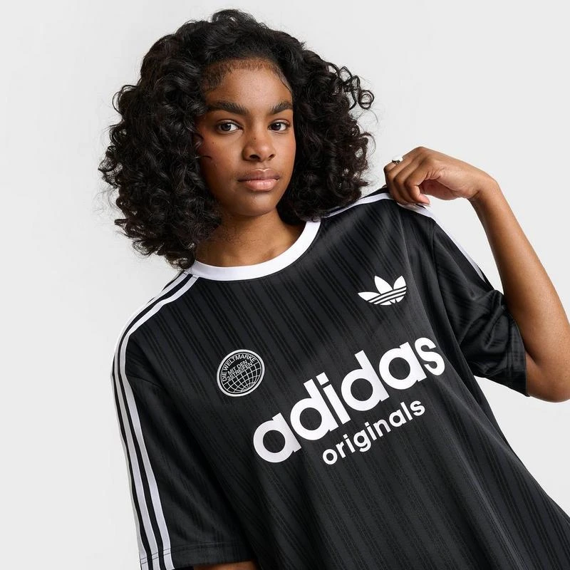 Adidas Women's adidas Originals 3 Stripes Oversized Soccer Jersey T-Shirt 5