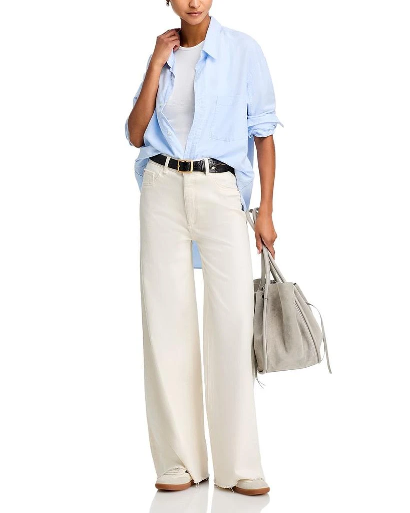 DL1961 Hepburn High Rise Wide Leg Jeans in Eggshell 3