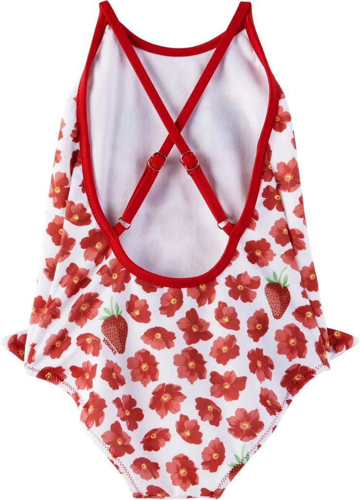 Versace Baby White & Red Strawberry Garden Swimsuit 2