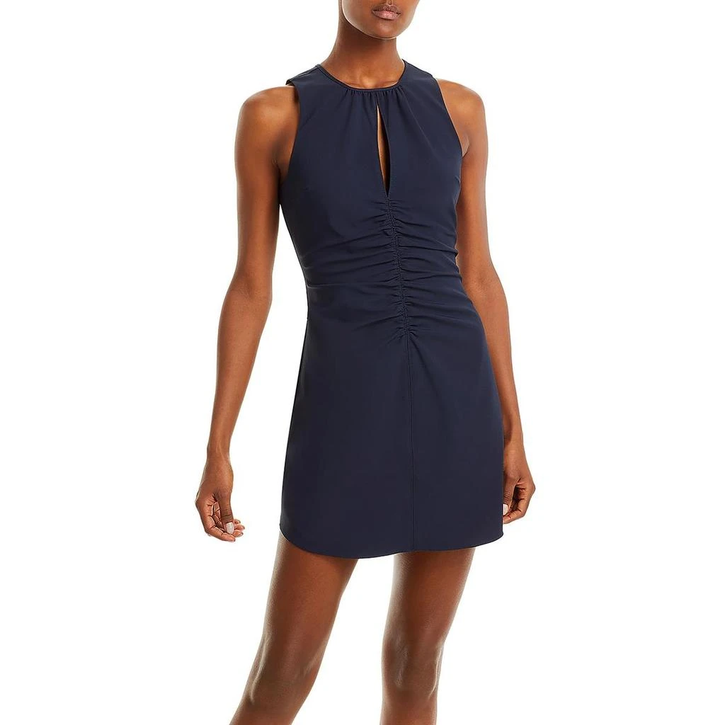 Cinq a Sept Womens Ruched Keyhole Mini Dress 1