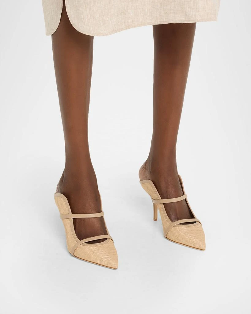 Malone Souliers Maureen Raffia Dual-Band Mule Pumps 2