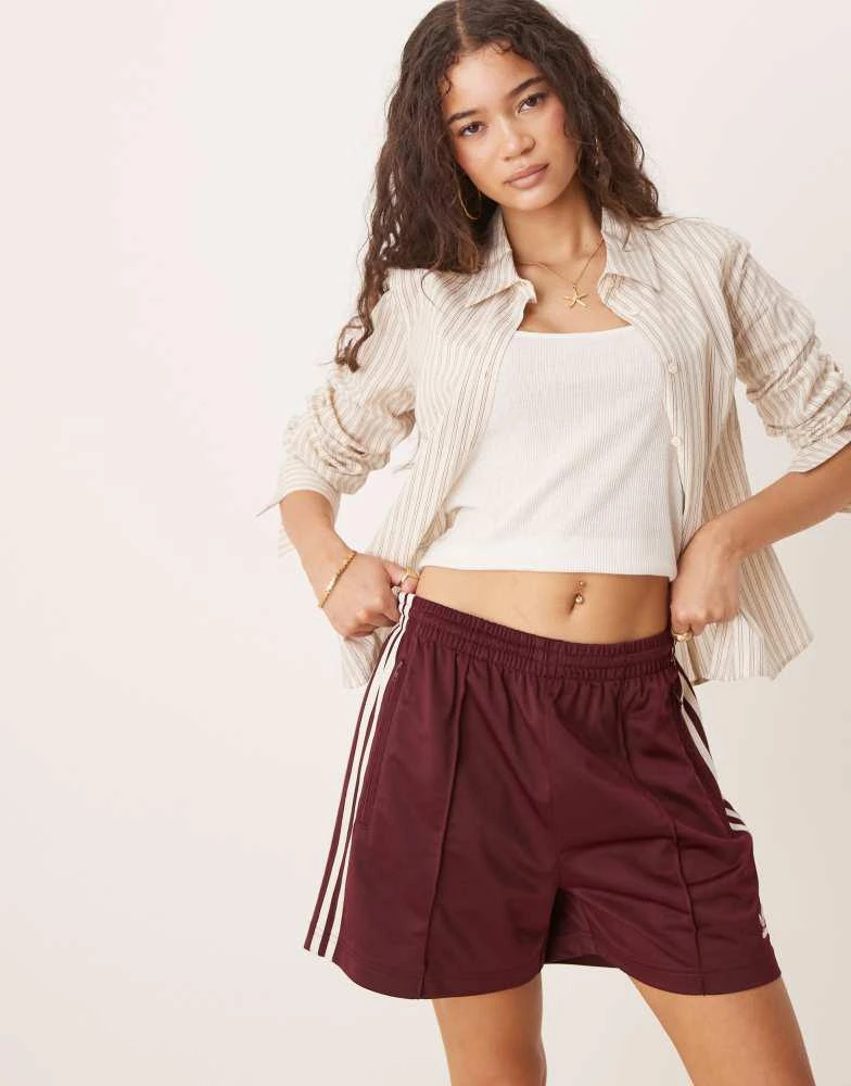Adidas adidas Originals Firebird shorts in burgundy 1
