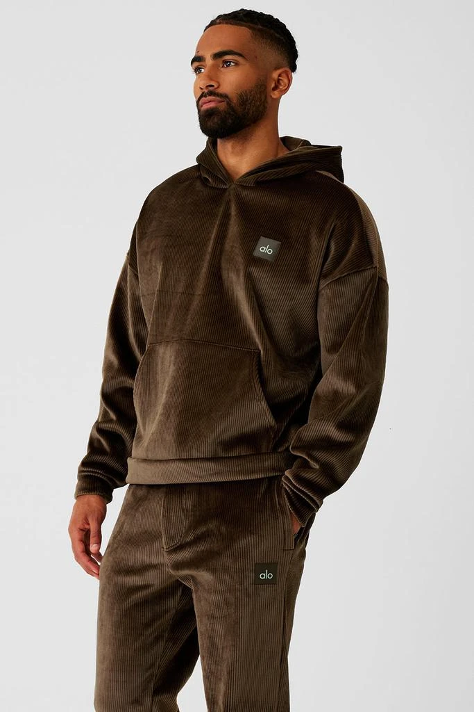 Alo Velour Baller Hoodie - Espresso 3